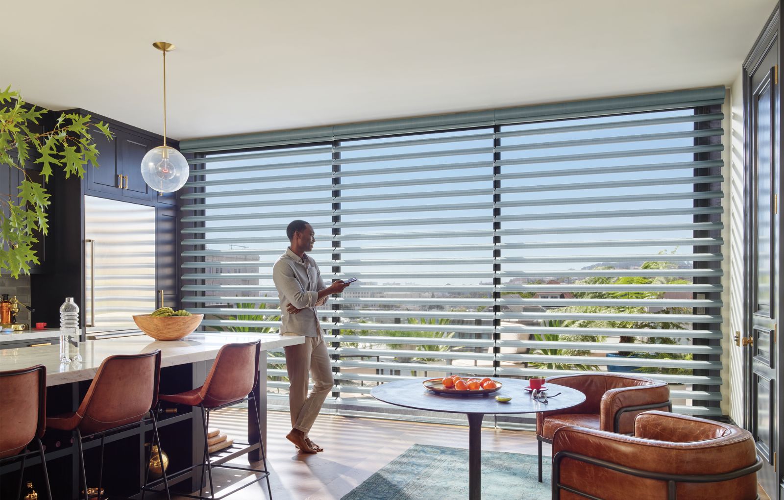 Pirouette® shades in a modern home